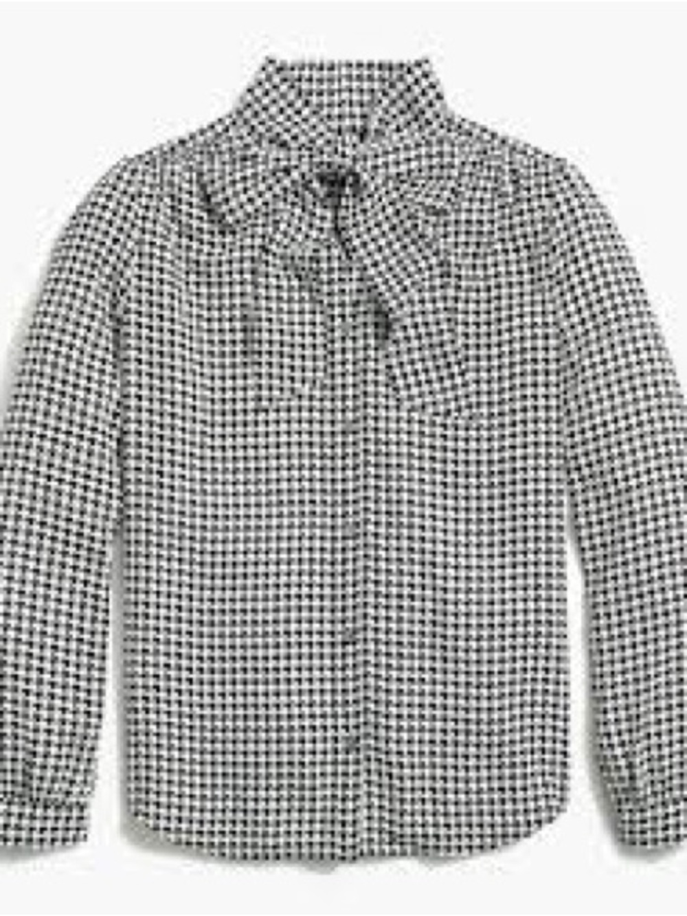 J. Crew Factory Houndstooth Bow Blouse - Black & White
